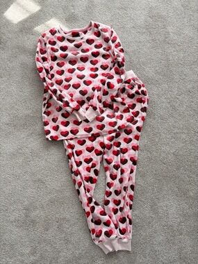 kate spade Pink Heart-Print Long Sleeve Pajama Set